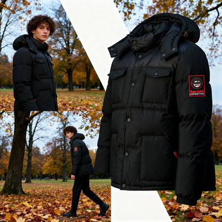 Kurtka męska Geographical Norway BAREDA DB BLACK MEN 096 BLACK (WY3882H/GN-NOIR)