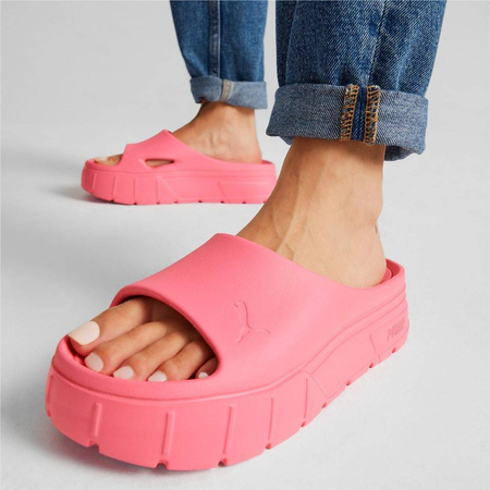 Wyprzedaż - Klapki damskie Puma Mayze Stack Injex Wns Fast Pink na basen lato różowe (389454-08)