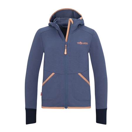 Kurtka polarowa dziecięca dla dziewczynki Trollkids Girls Saltfjord Jacket lotus blue/dahlia (528-185)