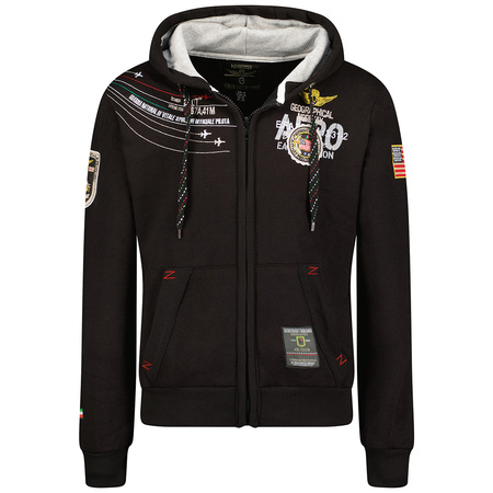 Bluza sportowa męska Geographical Norway FAERO MEN 100 z kapturem czarna (WW5416H-GN-BLACK)