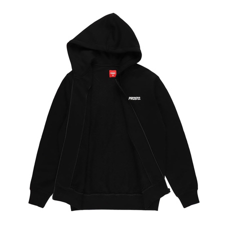 Bluza klasyczna męska PROSTO ZIP HOODIE RENDOT BLACK rozpinana z logo na froncie czarna (KL232MSWE2133)