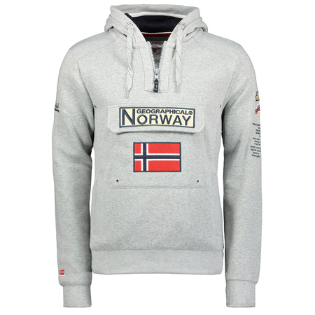 Geographical Norway Men's 3/4 GYMCLASS 007 Sweatshirt Grey (WR059H/GN B-Grey)
