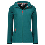 Bluza polarowa damska Geographical Norway UNICIA LADY 224 z kapturem ciepła regularny krój zielona (WX3714F/GN)