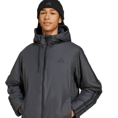 Kurtka męska adidas Essentials Climawarm 3 Stripes Insulated Hooded czarna (KB8149)
