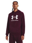 Bluza z kapturem męska UNDER ARMOUR Rival Fleece Logo z kieszonką kangurka bordowa (1379758-600)