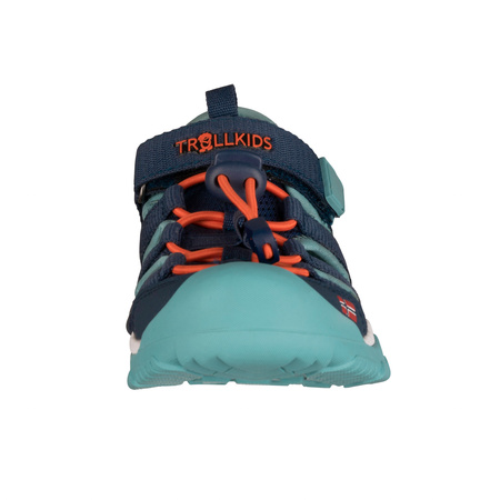 Sandały sportowe dziecięce dla chłopca/dziewczynki Trollkids Kids Kristiansand Sandal XT dark navy/dusky turquoise/glow orange (665-110)