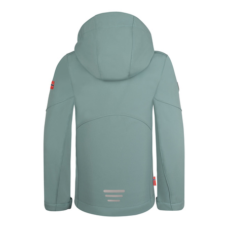 Kurtka softshell dziecięca dla dziewczynki Trollkids Girls Balestrand Jacket glacier green/orchid (617-325)