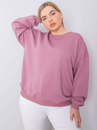 Brudnoróżowa bluza plus size bez kaptura   (RV-BL-6316.16X)