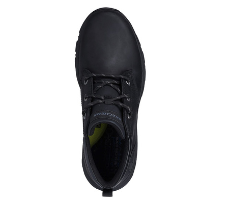 Wyprzedaż - Buty skórzane wysokie męskie Skechers Knowlson Ramhurst półbuty jesienne czarne (204921-BLK)