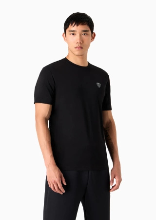 Koszulka sportowa męska EA7 Emporio Armani t-shirt na lato czarny (8NPT16-PJRGZ-1200)