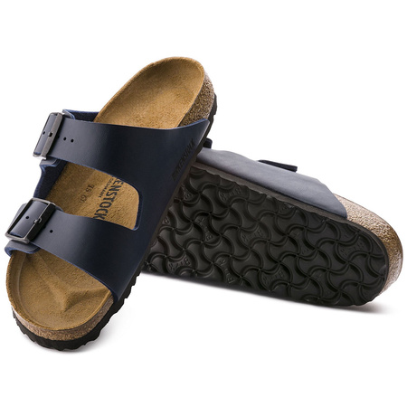 Klapki damskie Birkenstock Arizona BF Birko-Flor Blue narrow wąskie granatowe (51753)