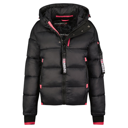 Kurtka zimowa puchowa damska Geographical Norway Calix Black EO DB LADY 068 czarna (WW1917F/GNO-BLACK-PINK)