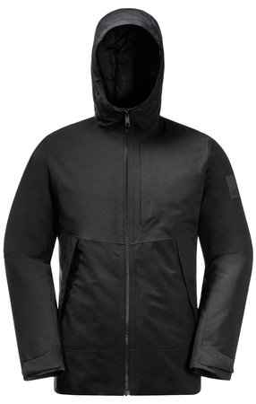 Wyprzedaż - Męska kurtka zimowa Jack Wolfskin TEMPELHOF JKT M black wiatroszczelna (1115491_6000)