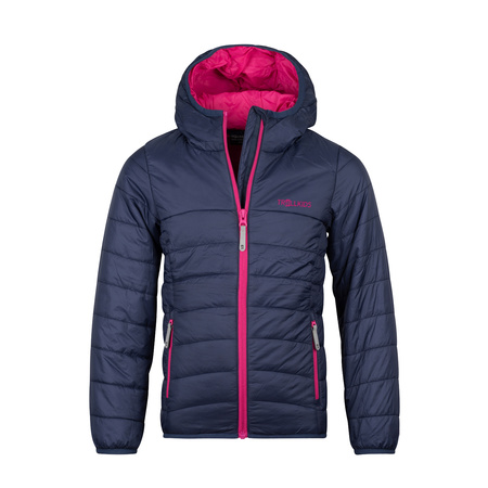 Kurtka ultralekka przejściowa dziecięca dla dziewczynki Trollkids Girls Eikefjord Jacket navy/fireberry (464-183)