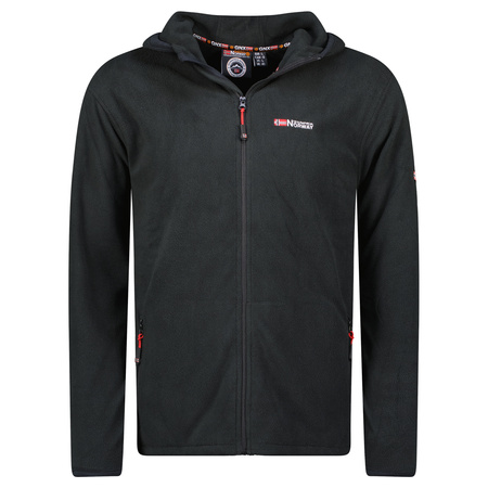 Bluza polarowa męska Geographical Norway UNICIA  MEN 224 regularny krój z kapturem czarna (WX3713H/GN)