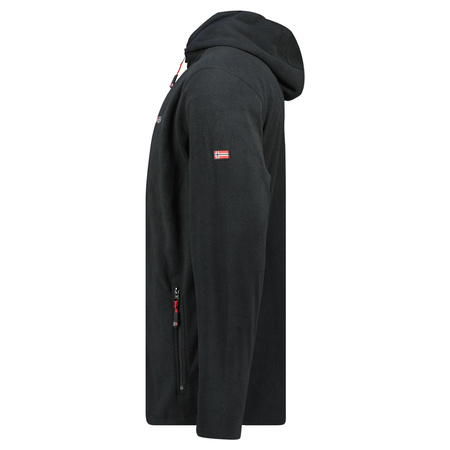 Bluza polarowa męska Geographical Norway UNICIA  MEN 224 regularny krój z kapturem czarna (WX3713H/GN/WY9245H/GN) 