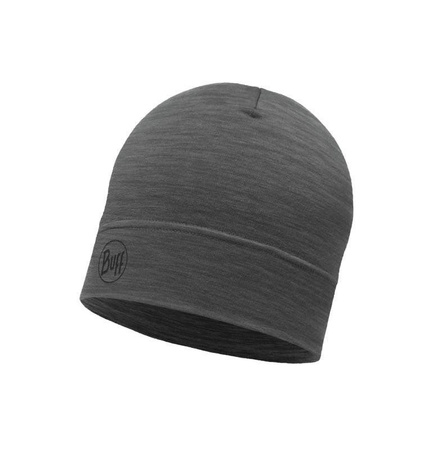 Czapka męska z wełną merynosów BUFF® Merino Lightweight Hat SOLID GREY (113013.937.10.00)