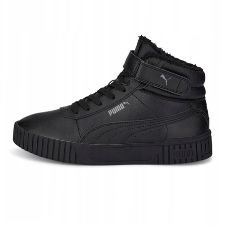 Wyprzedaż - Buty zimowe damskie Puma Carina 2.0 Mid Winter sportowe ocieplane z futerkiem czarne (385852-01)