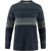 Sweter z żakardowej dzianiny damski Fjällräven Övik Path Knit W granatowy (F86992-555-560)