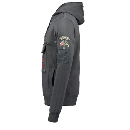 Bluza sportowa męska Geographical Norway Gymclass DB MEN 100 z kapturem szara (WU4190H-GN-DARKGREY)/WY10088H/GN
