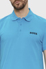 Wyprzedaż - Koszulka Polo męska BOSS Paule Turquoise/Aqua slim fit turkusowa (50512789-442)
