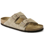 Klapki Birkenstock Arizona Leather Velour Taupe regular szerokie damskie/męskie (51461)