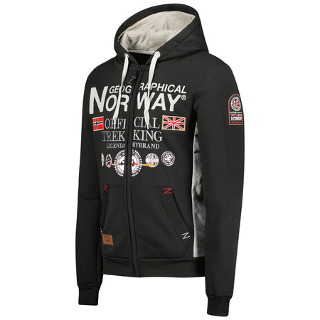 Bluza rozpinana męska Geographical Norway Gafont Men 007 z kapturem czarna (WW6208H/GN/Black)