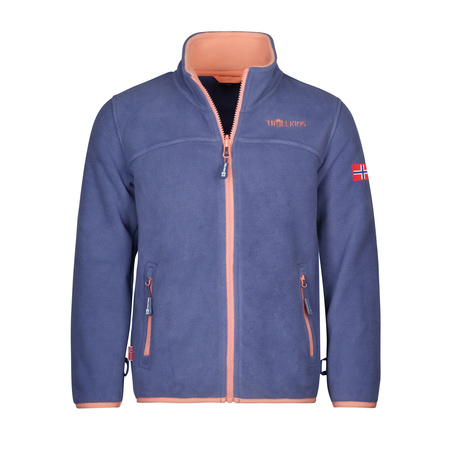 Kurtka polarowa sportowa dziewczęca Trollkids Girls Oppdal Jacket XT rozpinana fioletowa (415-185)