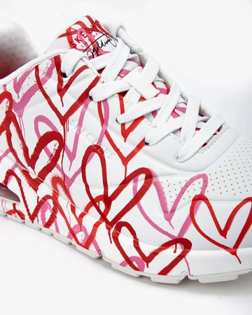 Sneakersy damskie Skechers X Jgoldcrown Uno-Spread The Love buty serduszka (155507-WRPK)