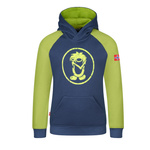 Bluza z kapturem dziecięca dla chłopca/dziewczynki Trollkids Kids Stavanger Sweater mystic blue/kiwi (981-142)