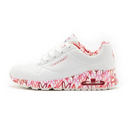 Sneakersy damskie Skechers X Jgoldcrown Uno - Loving Love serduszka białe (155506-WRPK)