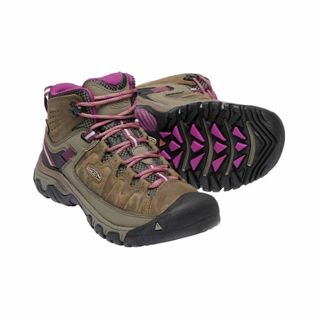 Wyprzedaż - Buty trekkingowe damskie Keen Targhee III MID WP skórzane wodoodporne brązowe (KE-1018178)