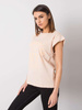 RUE PARIS Brzoskwiniowy t-shirt z printem  (157-TS-4163.72P)