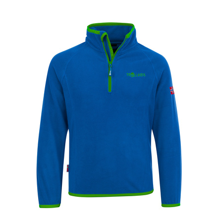 Bluza polarowa dziecięca Trollkids Kids Nordland Half Zip ciepła niebieska (707-113)