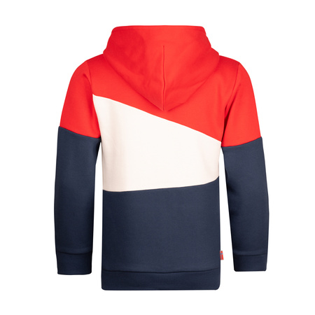 Kurtka dresowa z kapturem dziecięca dla chłopca/dziewczynki Trollkids Kids Alesund Sweater bright red/mystic blue (449-410)