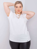 Biały t-shirt plus size z bawełny (RV-BZ-6327.67)