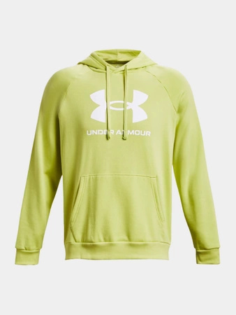 Bluza męska UNDER ARMOUR Rival Fleece Logo z kapturem limonkowa (1379758-743)