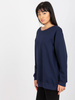 Granatowa gładka bluza bez kaptura oversize   (VI-BL-094.03P)