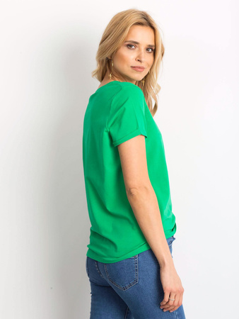 Bawełniany t-shirt damski basic zielony (RV-TS-4838.16P)