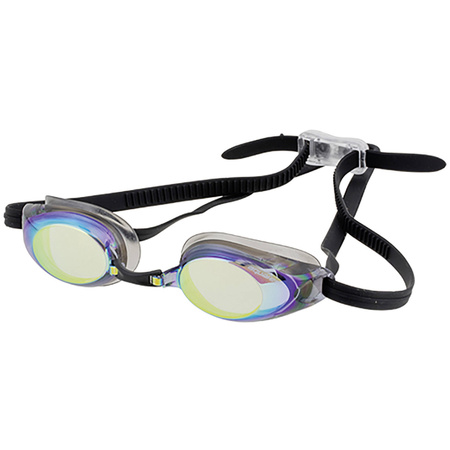 Wyprzedaż - Okulary pływackie męskie/damskie Aquafeel Glide Mirrored silikonowy pasek czarne (4118/33)