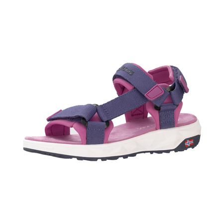 Sandały sportowe dziecięce dla chłopca/dziewczynki Trollkids Kids Lysefjord Sandal violet blue/navy/mallow pink (666-111)