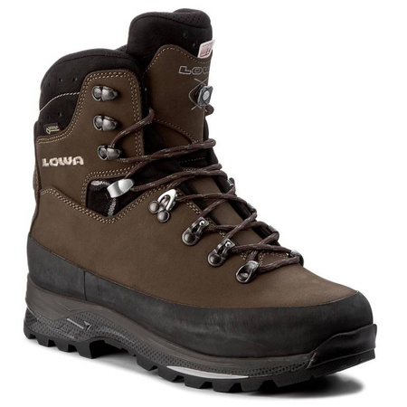 Buty trekkingowe męskie brązowe Lowa Tibet GTX sepia/schwarz nieprzemakalne trapery z GORE-TEX skórzane brązowe (210680 5599)