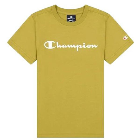 Chłopięcy T-shirt Champion Legacy z okrągłym dekoltem zielony (305908GS092)