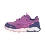 Wodoodporne buty turystyczne dziecięce dla chłopca/dziewczynki Trollkids Kids Preikestolen Hiker mallow pink/violet blue/wild rose (269-242)