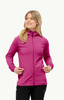 Wyprzedaż - Bluza polarowa z kapturem damska Jack Wolfskin Baiselberg Hooded FZ W sportowa różowa (1710772_2318)