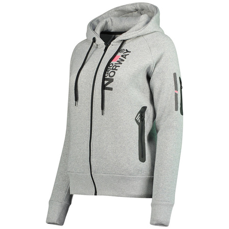 Bluza damska z kapturem Geographical Norway Fabuleuse EO Lady 100 GRIS CLAIR (WU5303F/GNO-LIGHT GREY)