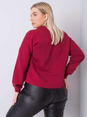 Bordowa gładka bluza plus size (RV-BL-6317.94)