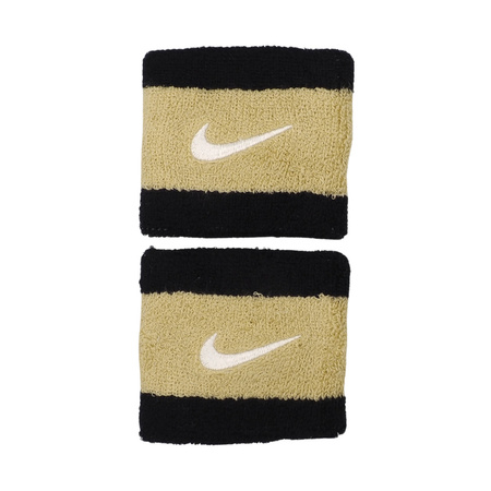Frotki na nadgarstek Nike Swoosh Wristbands 2 szt. czarno-złote (N0001565055OS)
