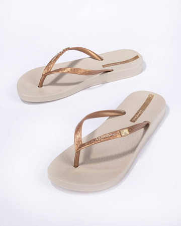 Wyprzedaż - Klapki plażowe damskie Ipanema Anatomic Brasilidade Fem na lato beżowe (82932-20352)