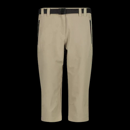 Wyprzedaż - Spodnie trekkingowe damskie CMP Woman Capri trzy czwarte bezowe (3T51246/P753)